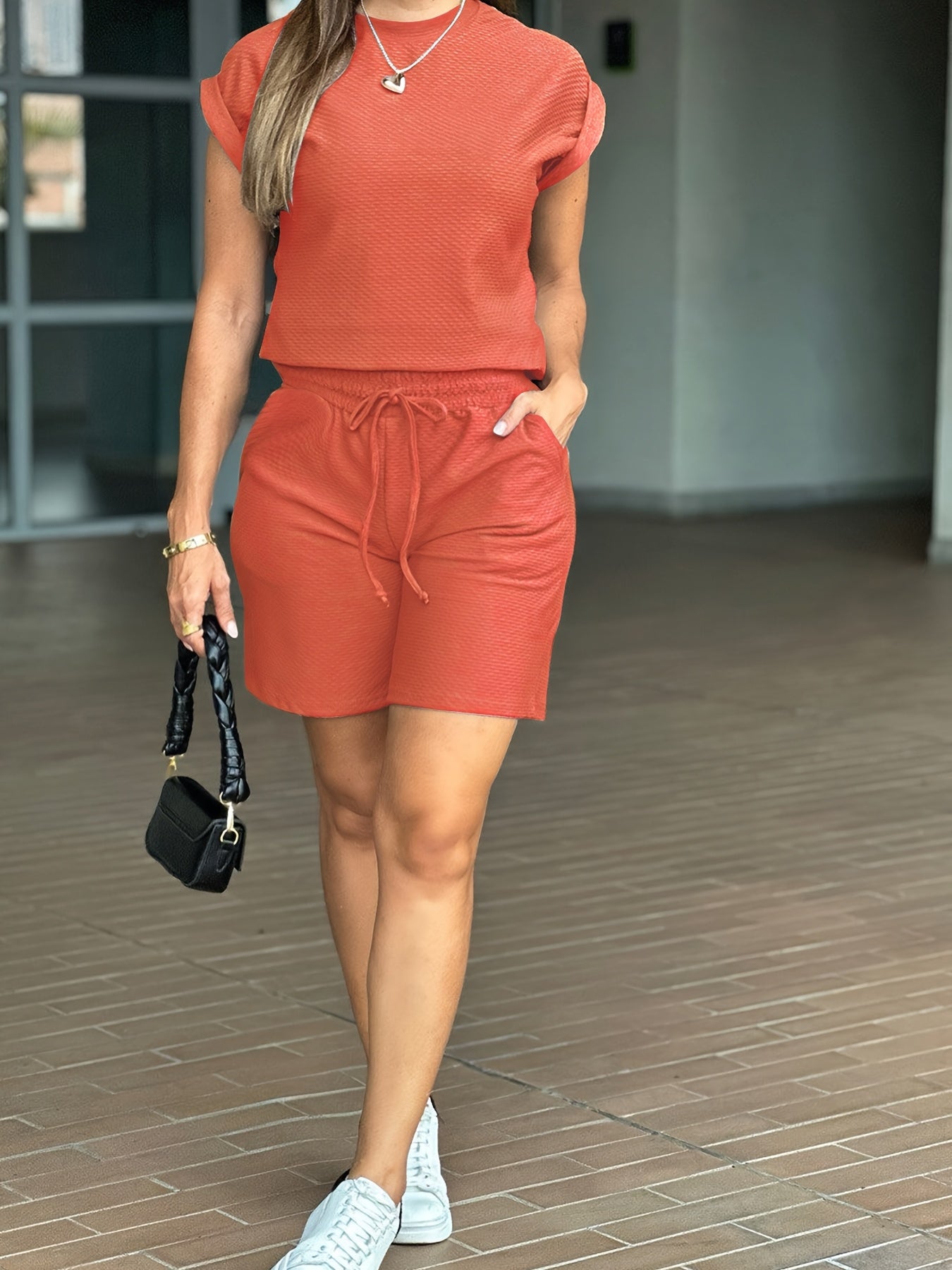 Set met korte broek en T-shirt | Casual | Coord | Tweedelige set | Zomerkleding voor dames-Boutique Moda