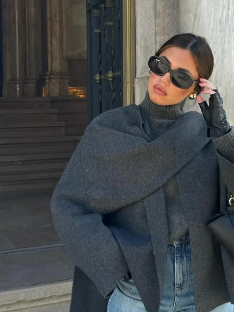 Sjaaljas - Open Front - Wollen - Capejas - Dameskleding-Boutique Moda