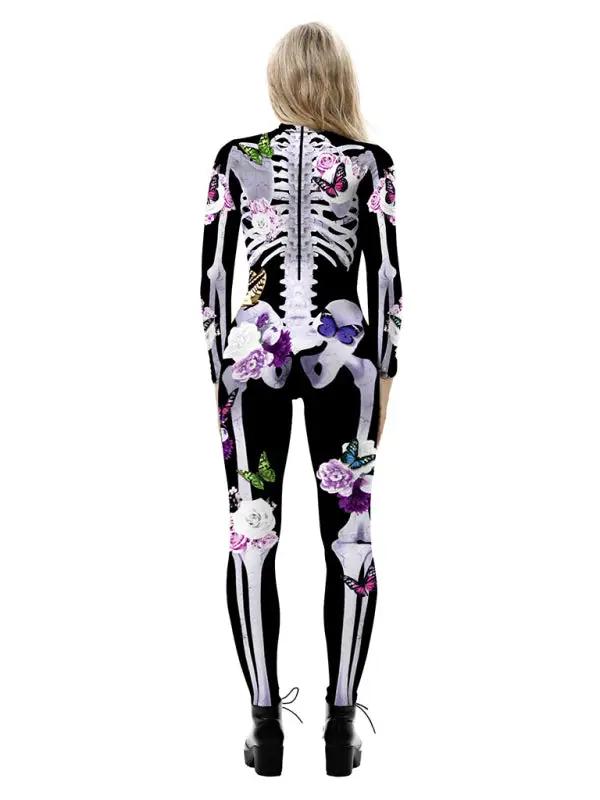 Skeletpak - Damesbloemen skelet Halloween-kostuum-Boutique Moda