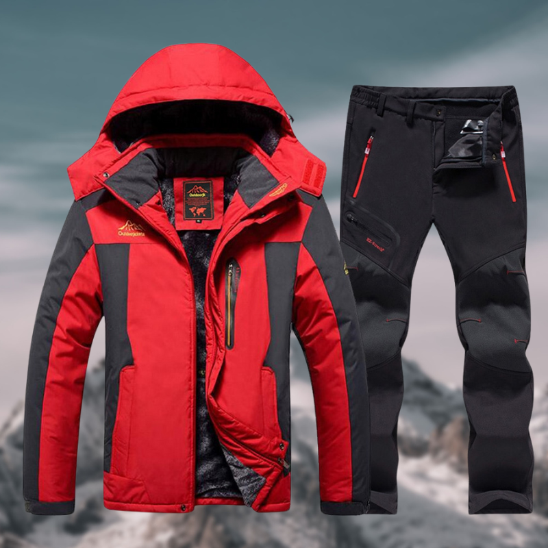 Skiset – met capuchon – Outdoor – Set bestaande uit ski-jas en -broek – Winterkleding voor heren-Boutique Moda