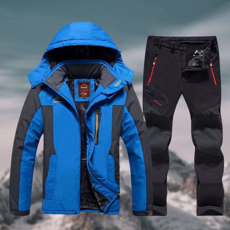 Skiset – met capuchon – Outdoor – Set bestaande uit ski-jas en -broek – Winterkleding voor heren-Boutique Moda