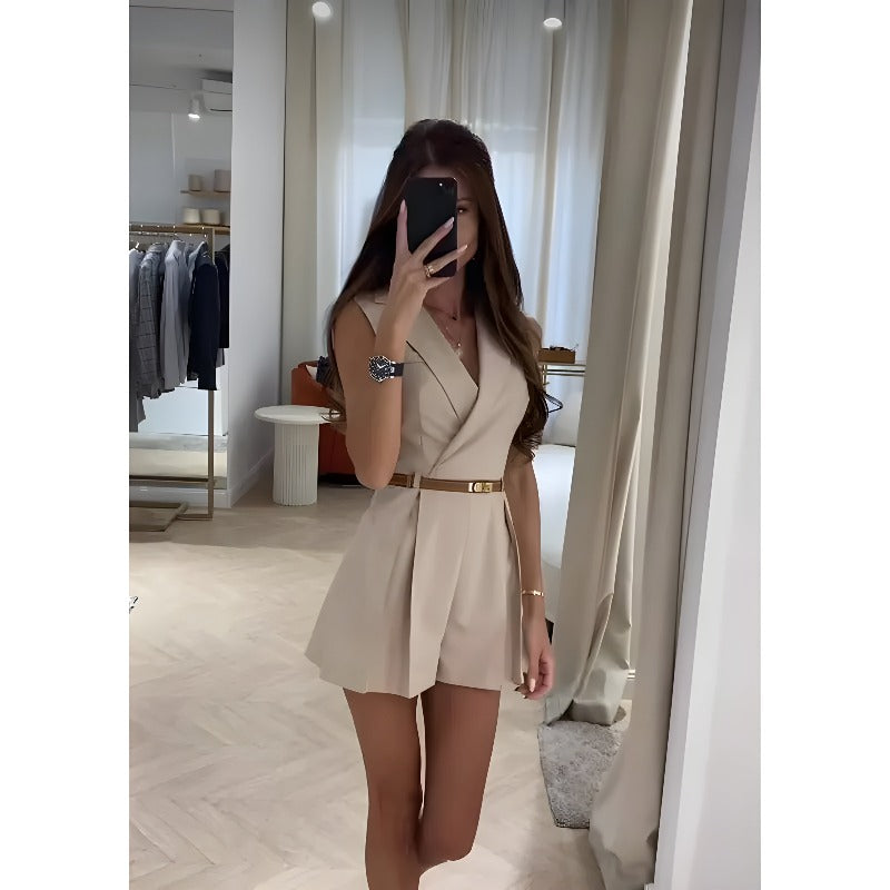 Speelpak - Mouwloos - Riem - Springpak - Elegante Jumpsuit-Boutique Moda