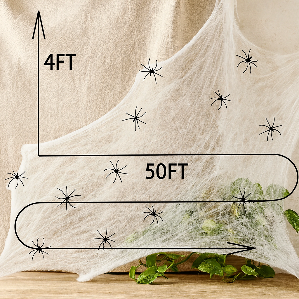 Spinnenweb met spinnen - Wit - Nepspinnenweb - Halloween-spinnenweb - Halloween-decoratie-Boutique Moda