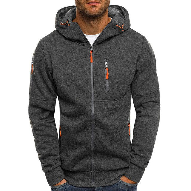Sport Jas - Zakken - Ritssluiting - Hoodie - Herenkleding-Boutique Moda