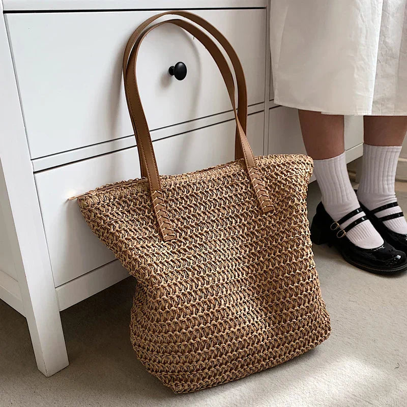 Strooitas - Grote zomerse schoudertas voor dames-Boutique Moda