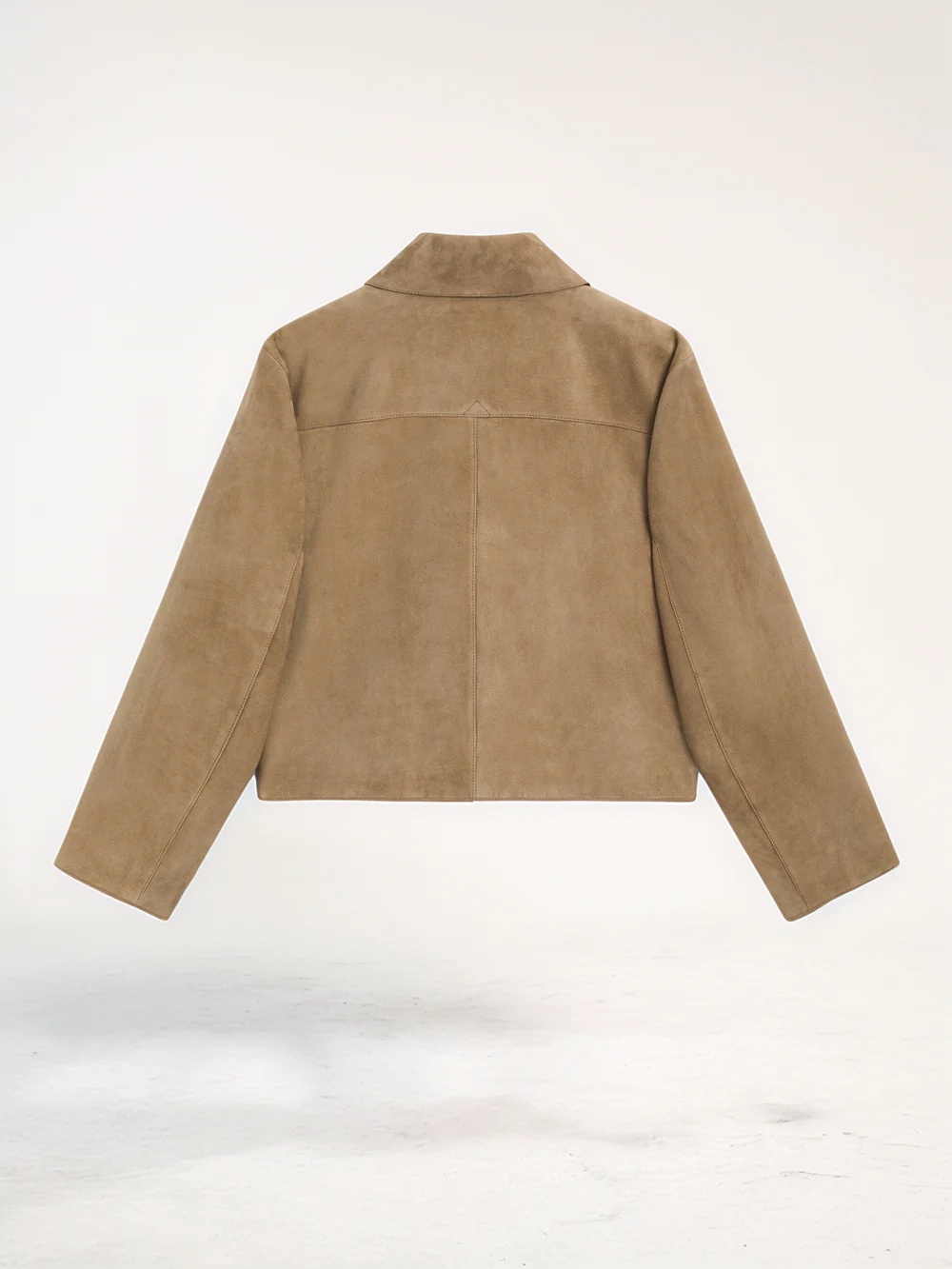 Suède Jasje - kort - met knopen - bruin jasje - damesjas-Boutique Moda