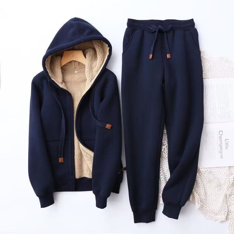 Sweats Set | Warm | Fleece Gevoerd | Hoodie en Jogger Set | Joggingpakken voor Vrouwen-Boutique Moda