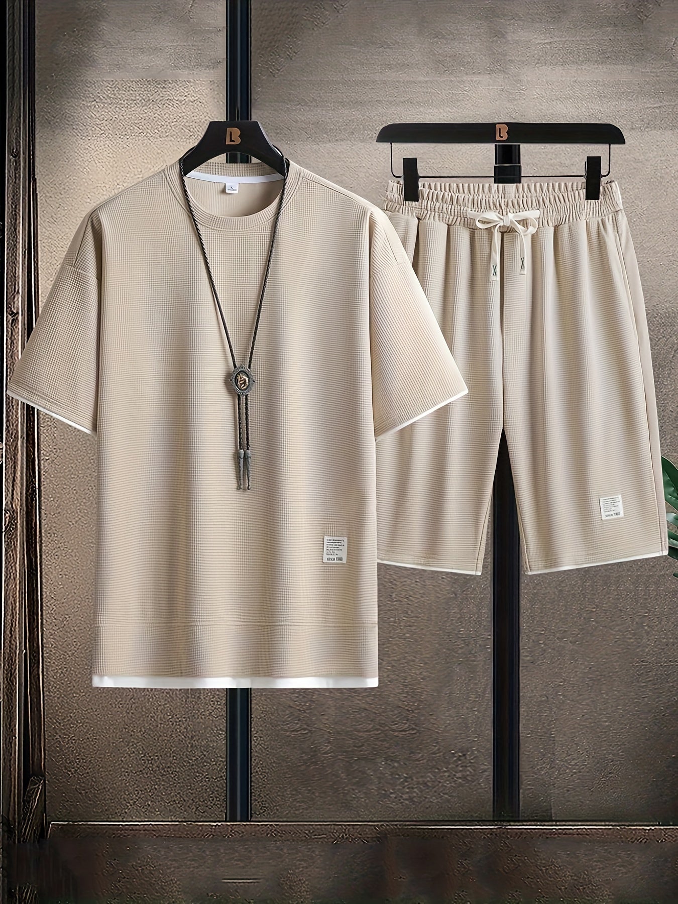 T-shirt en korte broek set | Oversized | Trekkoord | Tweedelige set | Herenkleding-Boutique Moda