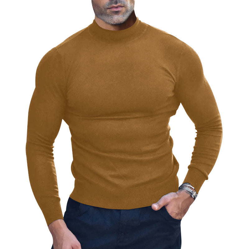 T-shirt met lange mouwen - Effen - Hoge hals - Pullover - Herenhemd-Boutique Moda