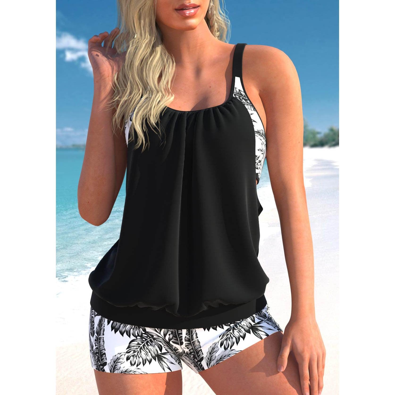 Tankini - Dames Tweedelige Zwemshort en Top Set-Boutique Moda