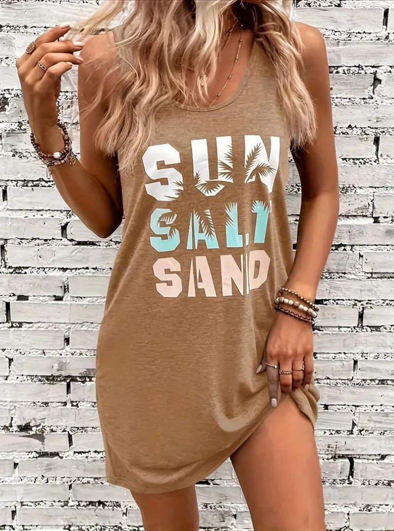 Tankjurk - Mouwloos - Kort - Casual Jurk - Zomerjurk-Boutique Moda