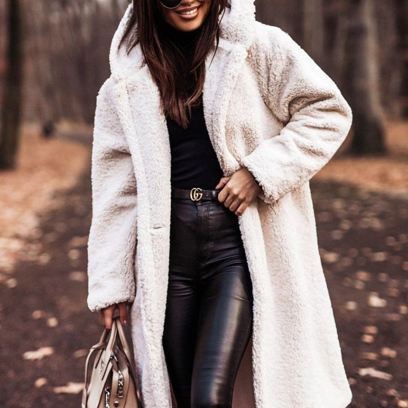 Teddy Coat | Hooded | Faux Fur | Long Coat | Women's Winter Coat-Boutique Moda