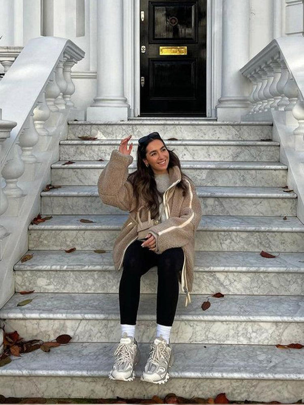Teddy Fleece Jas - Oversized winterjas met ritssluiting voor dames-Boutique Moda