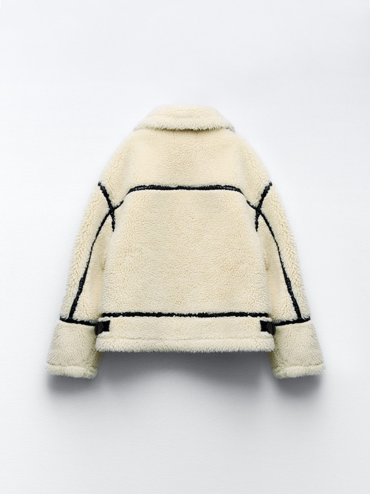 Teddy Jacket - Witte oversized jas van imitatiebont voor dames-Boutique Moda