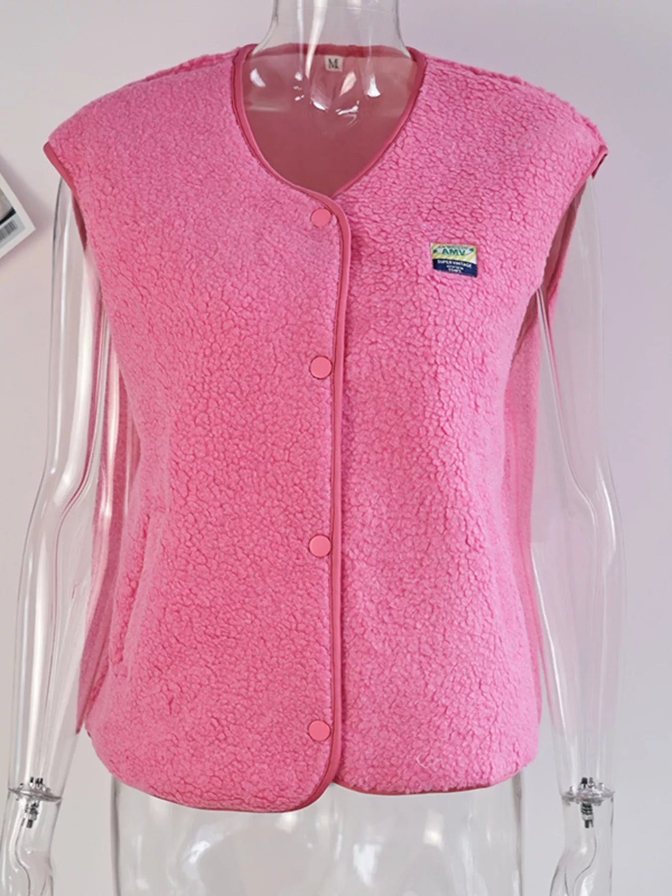 Teddy Vest - Dames Mouwloos Loose Fit Teddy Fleece Gilet-Boutique Moda
