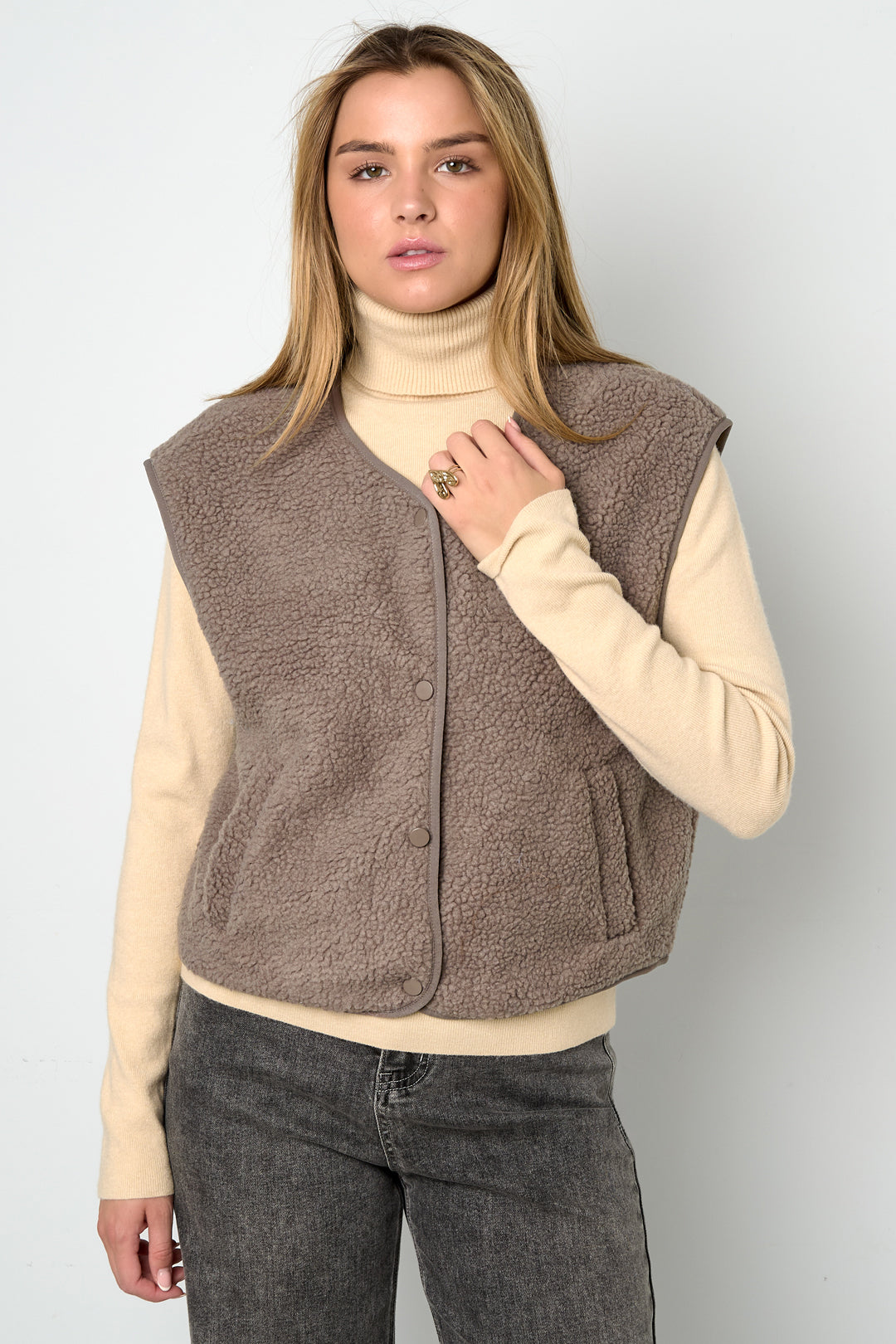 Teddy Vest - Mouwloos - Los model - Fleece Vest - Damesvest-Boutique Moda