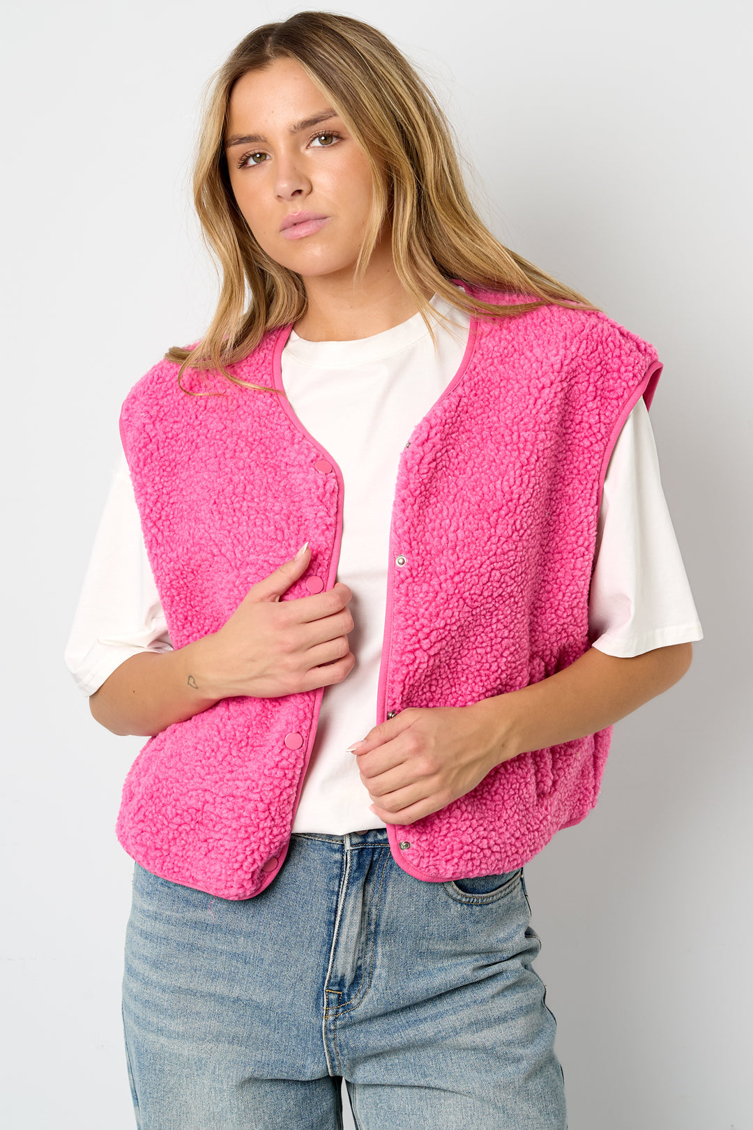 Teddy Vest - Mouwloos - Los model - Fleece Vest - Damesvest-Boutique Moda