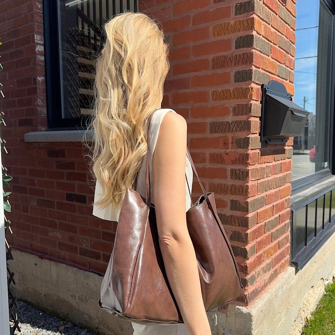 Tote Bag Dames | Kunstleer Groot | Bruin of Zwart-Boutique Moda