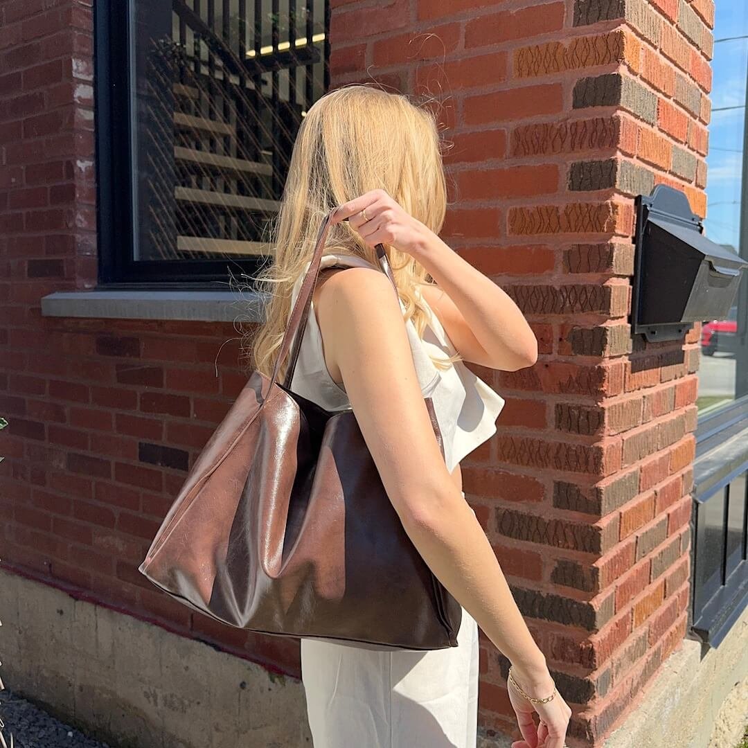 Tote Bag Dames | Kunstleer Groot | Bruin of Zwart-Boutique Moda