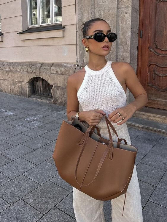 Tote Bag | Groot | Vintage | Kunstlederen Tas | Vrouwenhandtas-Boutique Moda