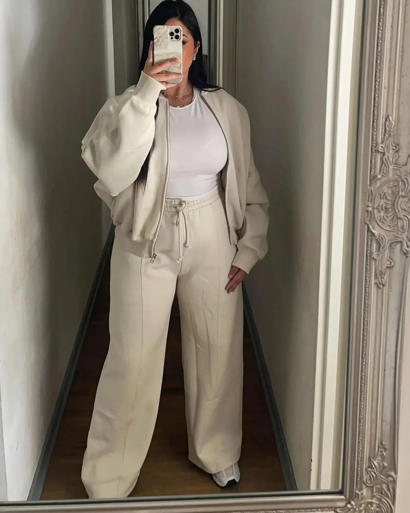 Trainingspak - Zip-Up - Wijde pijpen - Jogger Set - Hoodie en Sweatbroek Set Dames-Boutique Moda