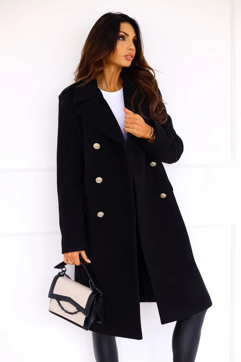 Trenchcoat | Klassiek | Double Breasted | Lange Pea Jas | Winterjas voor Vrouwen-Boutique Moda