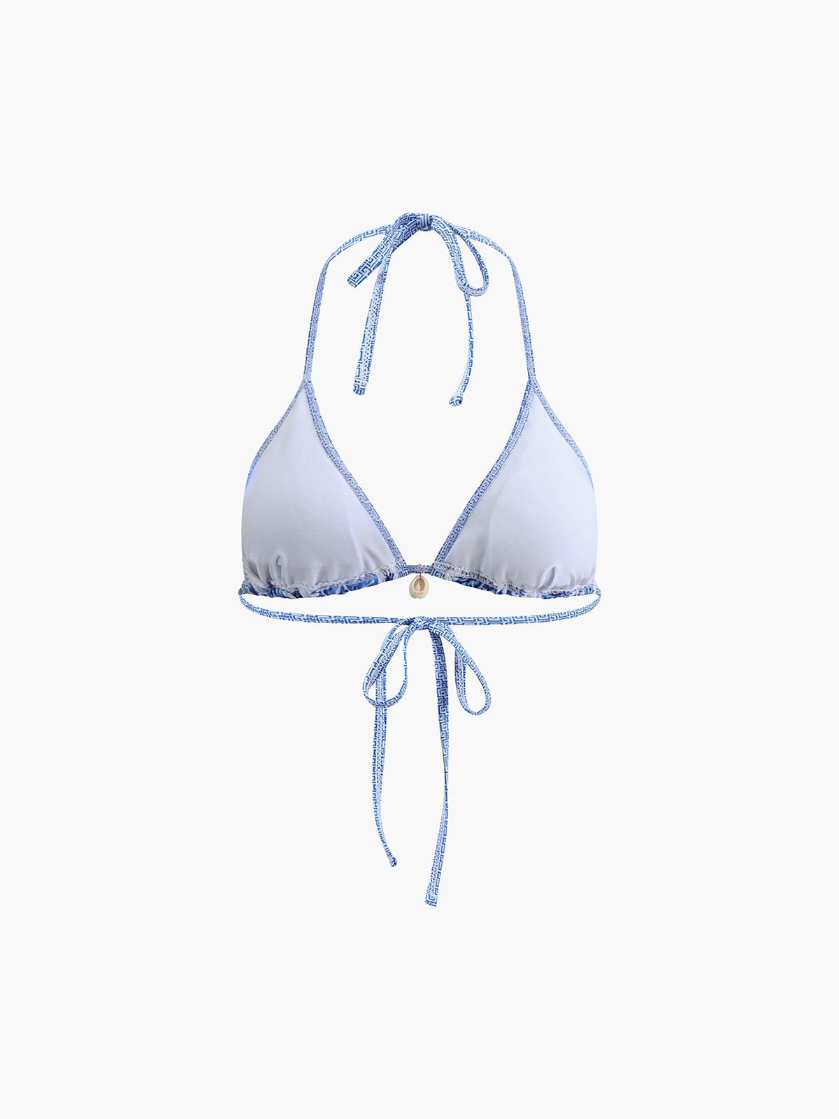 Triangle Bikinis - Bikini met print in wit en blauw-Boutique Moda