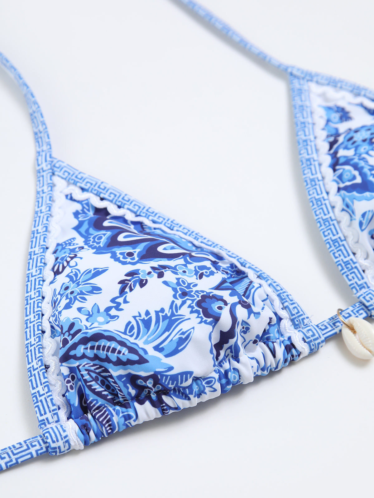 Triangle Bikinis - Bikini met print in wit en blauw-Boutique Moda
