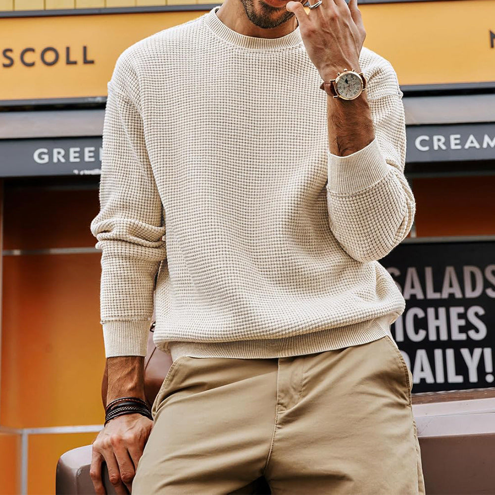 Trui - Gebreide Crew Hals Effen Trui voor heren-Boutique Moda