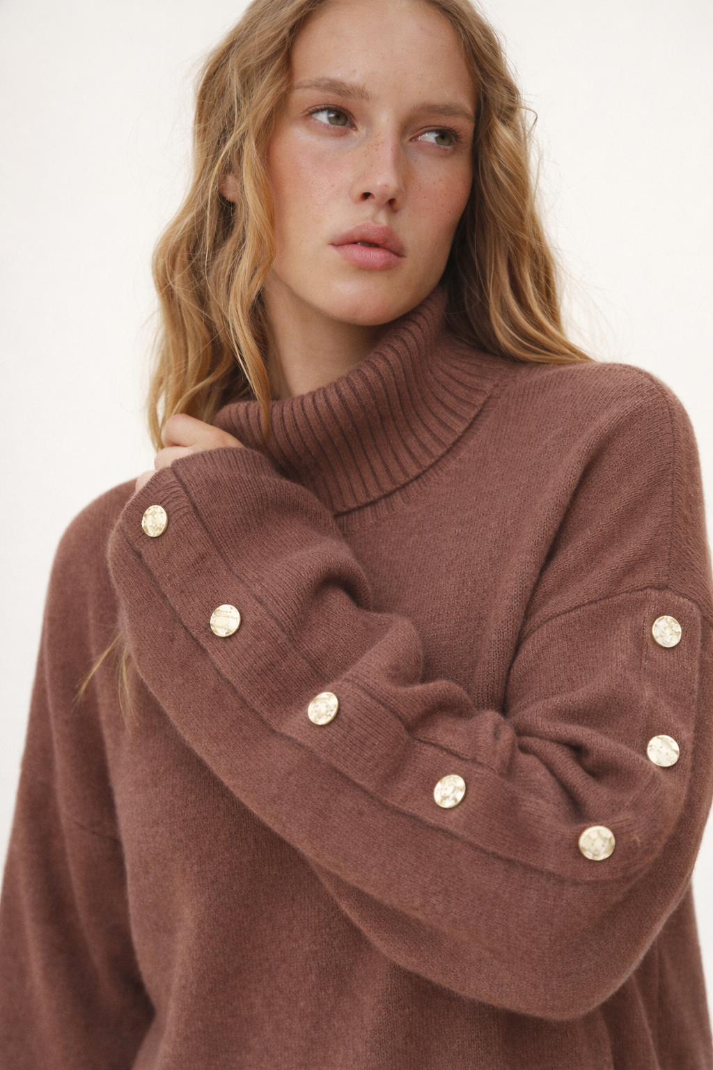 Trui met col – Oversized gebreide trui met col voor dames-Boutique Moda