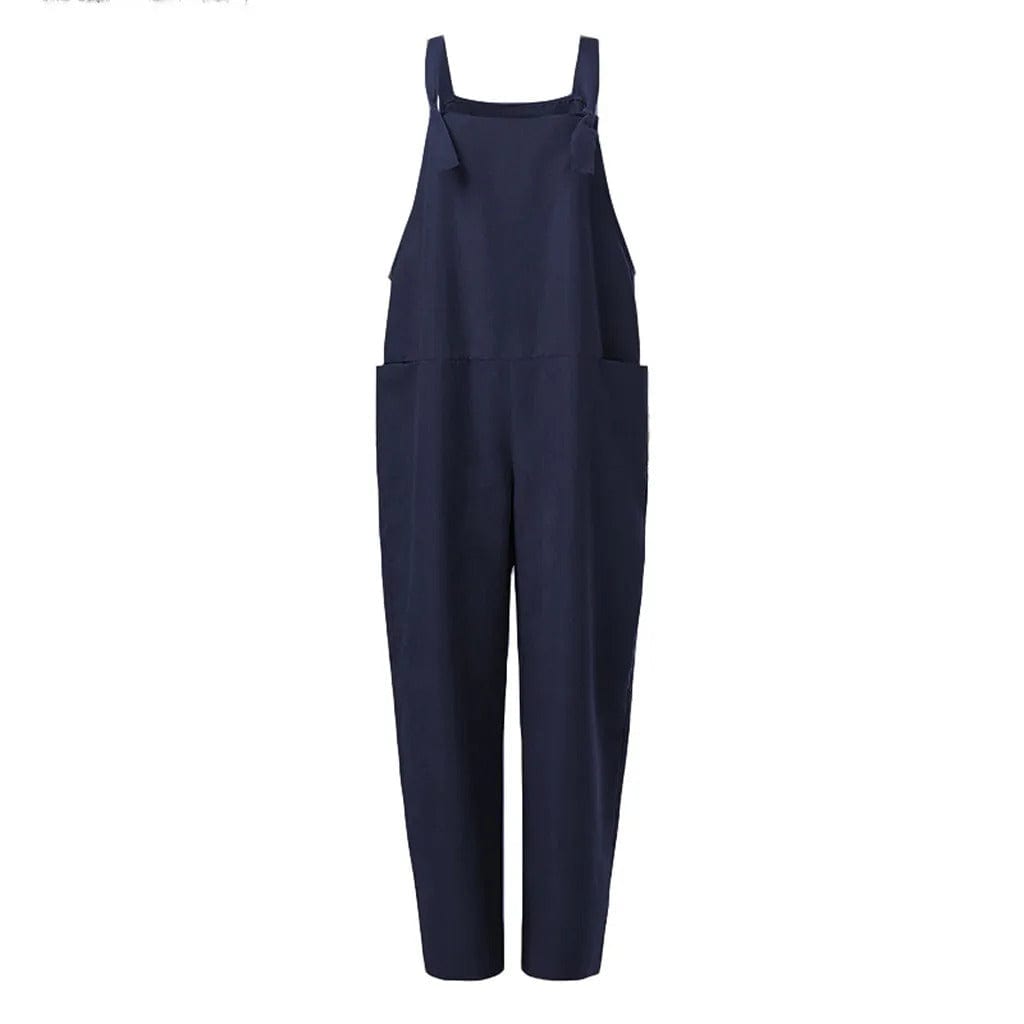 Tuinbroek - Dames mouwloze linnen jumpsuit met losse pasvorm-Boutique Moda