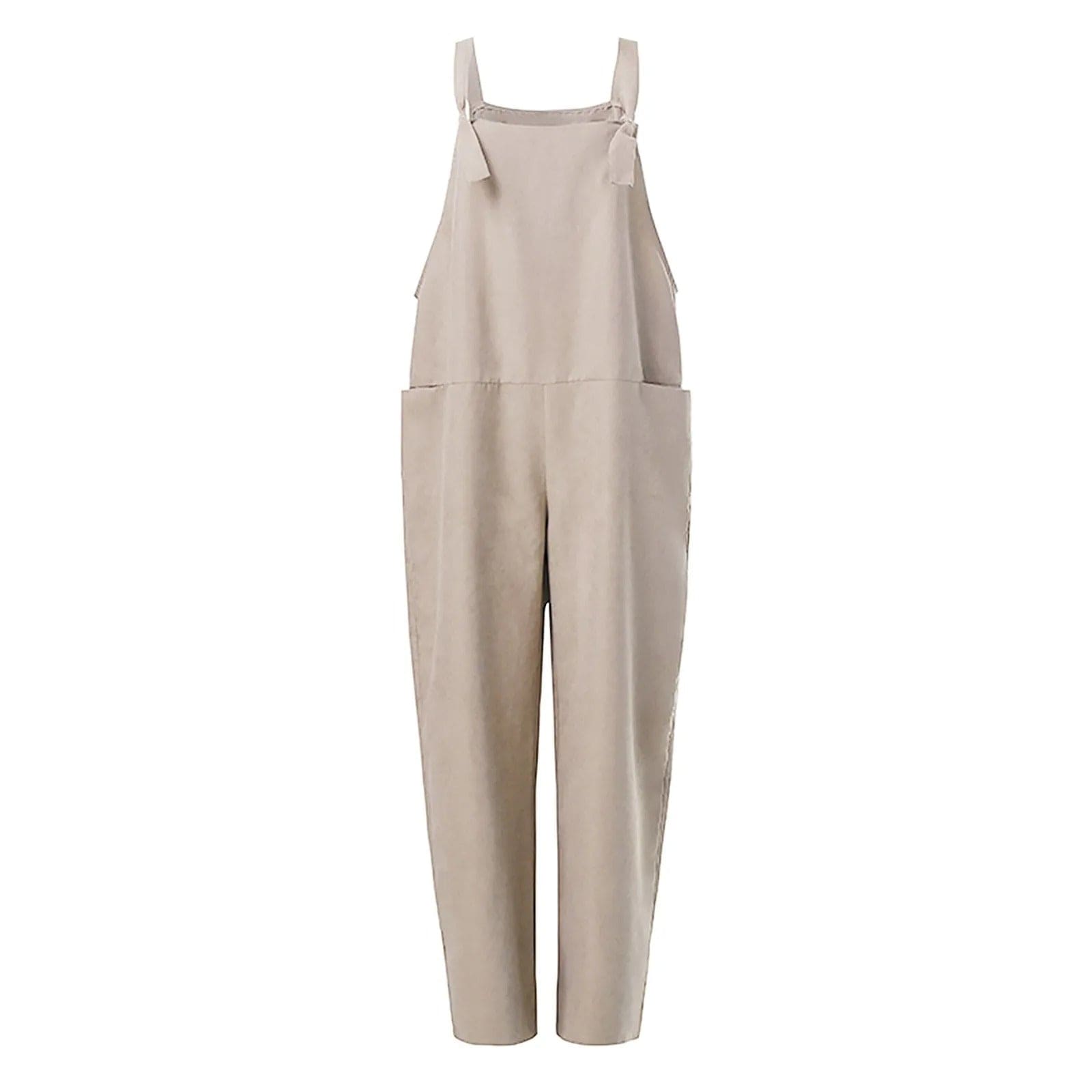 Tuinbroek - Dames mouwloze linnen jumpsuit met losse pasvorm-Boutique Moda