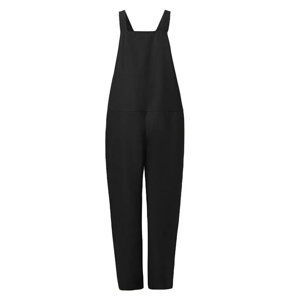 Tuinbroek - Dames mouwloze linnen jumpsuit met losse pasvorm-Boutique Moda