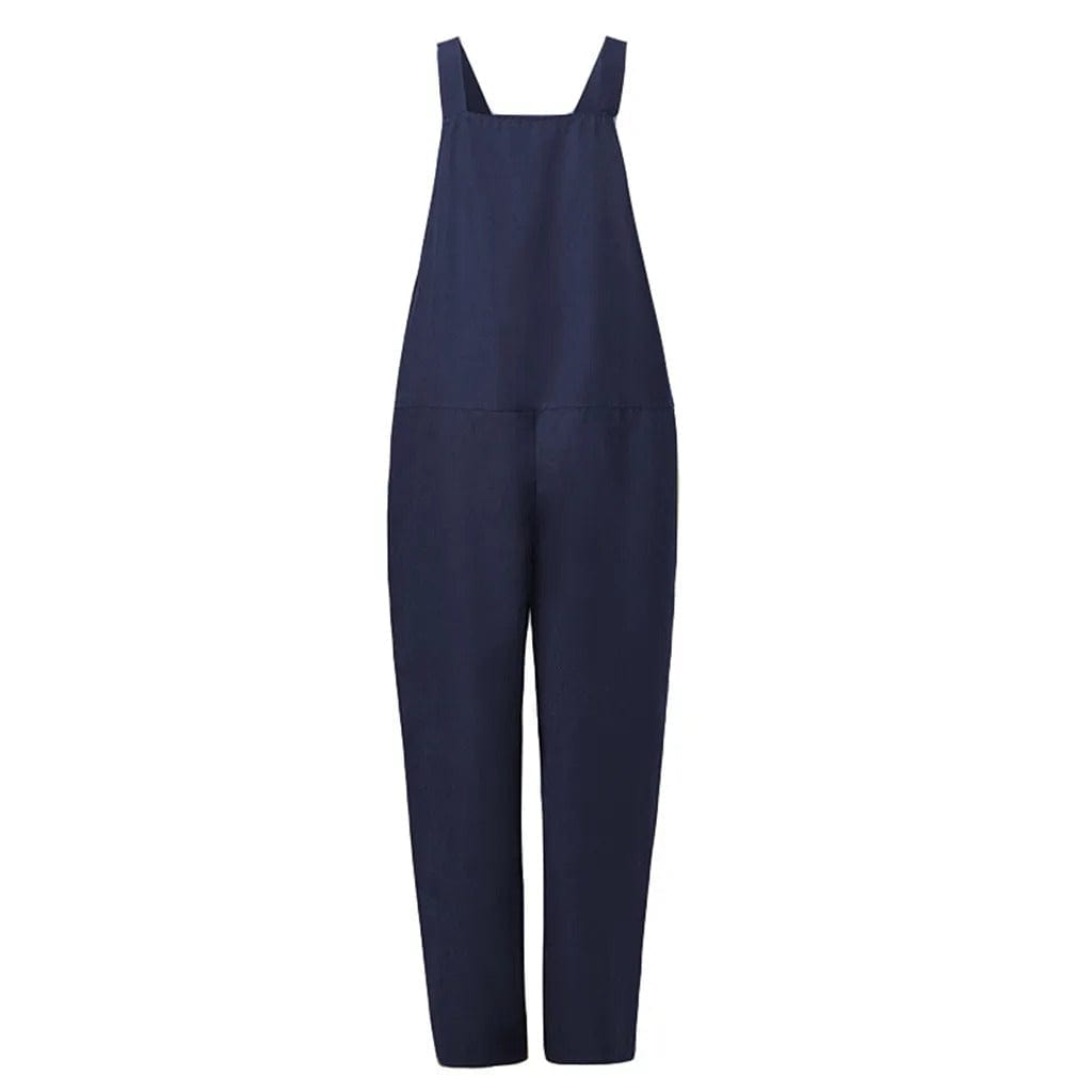 Tuinbroek - Dames mouwloze linnen jumpsuit met losse pasvorm-Boutique Moda