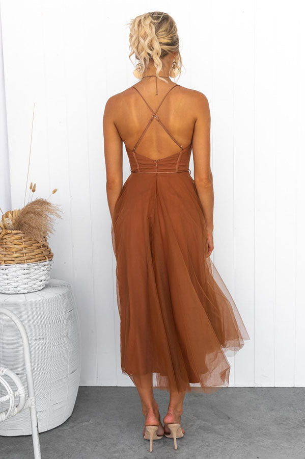 Tule Jurk | Mouwloos | Midi | Korsetjurk | Cocktailjurk-Boutique Moda
