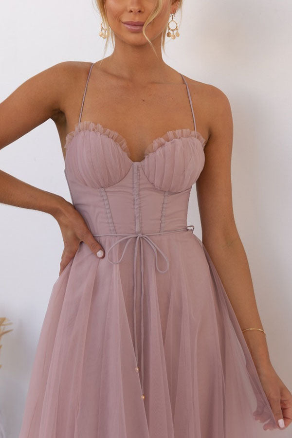 Tule Jurk | Mouwloos | Midi | Korsetjurk | Cocktailjurk-Boutique Moda