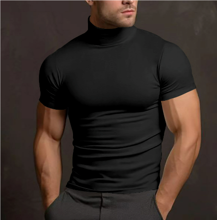Turtleneck T-shirt - Heren Slim Fit Sweater Tshirt met hoge hals-Boutique Moda