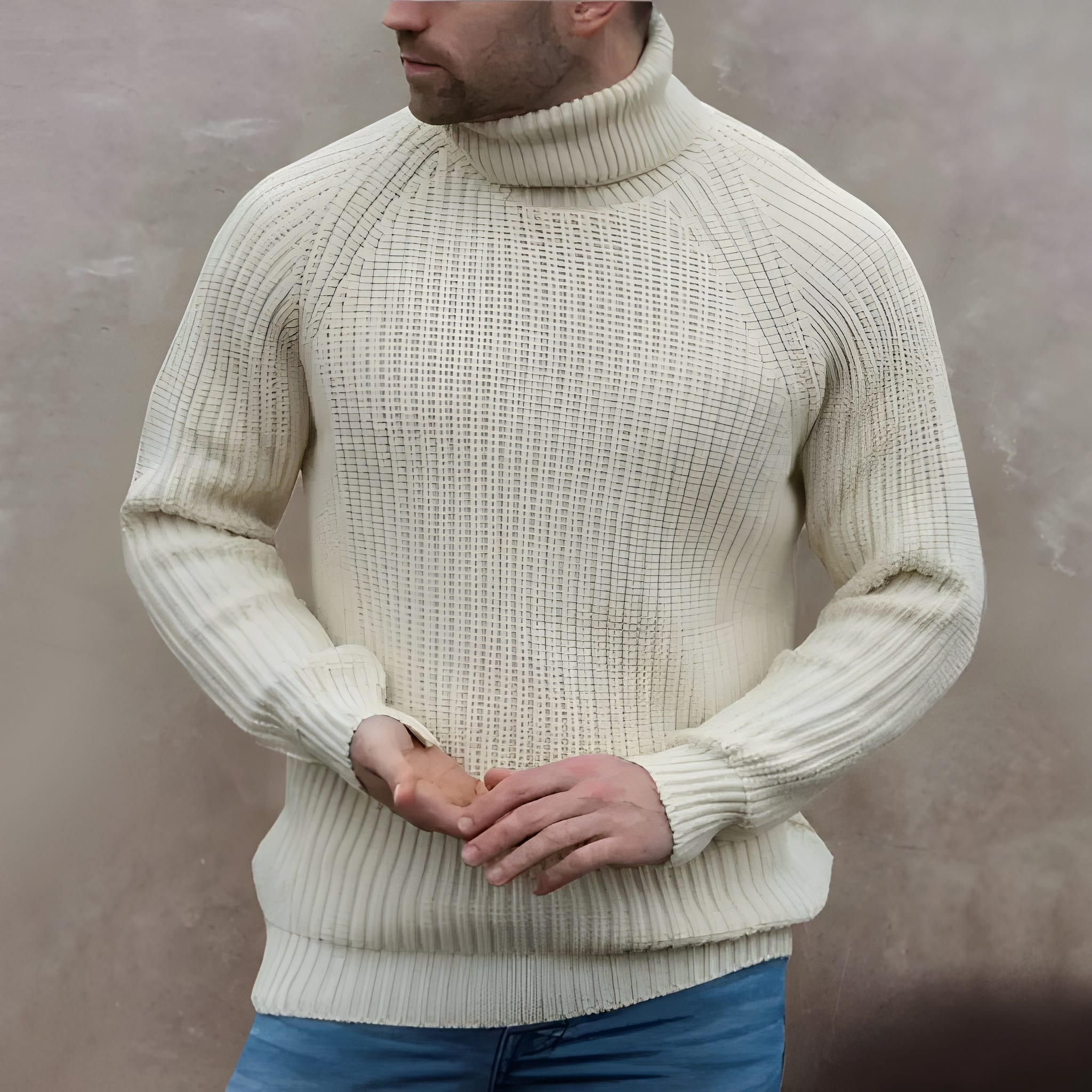 Turtleneck Trui - Roll Neck - Ribbreisel - Gebreide trui - Gebreide kleding voor mannen-Boutique Moda