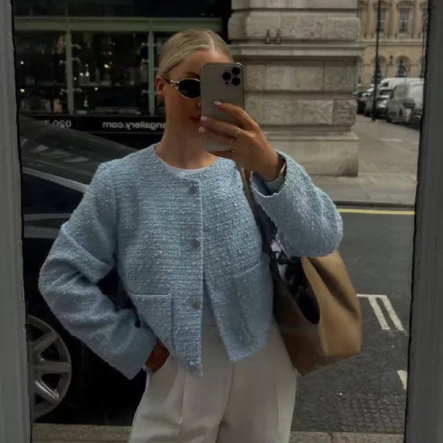 Tweed Jas | Button-Up | Herfst | Blazer Jas | Dames Jas-Boutique Moda