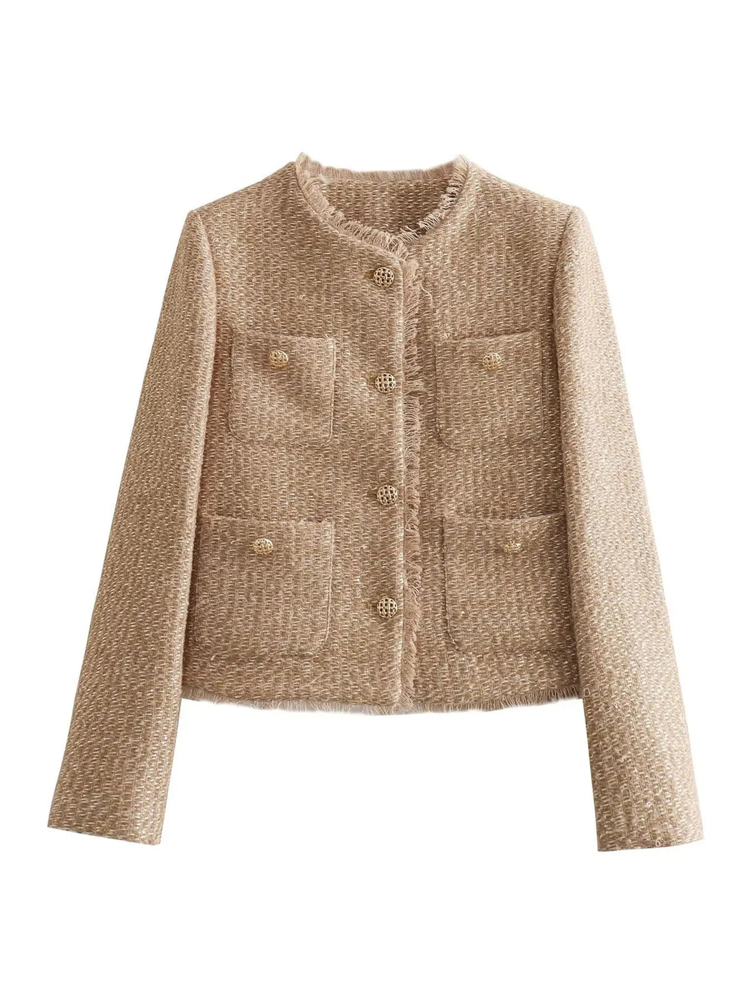 Tweed Jas | Eleagant | Beige | Blazer Jas | Dames Jas-Boutique Moda