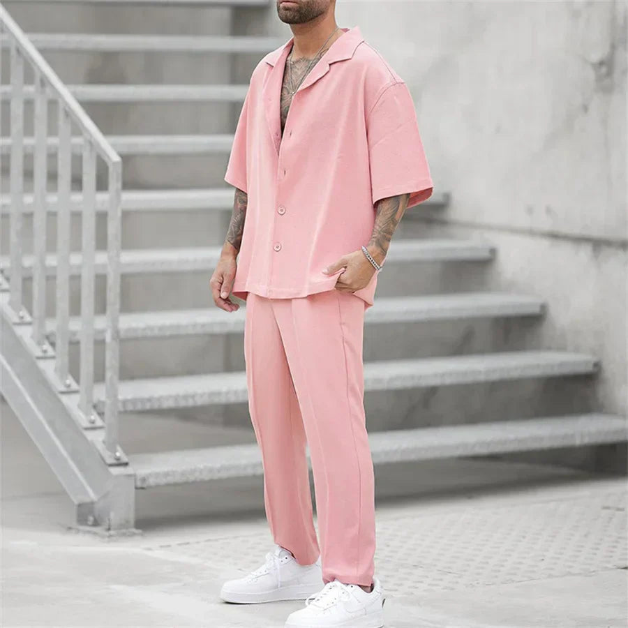 Tweedelige set β Oversized T-shirt en broek voor heren-Boutique Moda