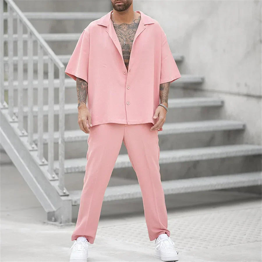 Tweedelige set β Oversized T-shirt en broek voor heren-Boutique Moda