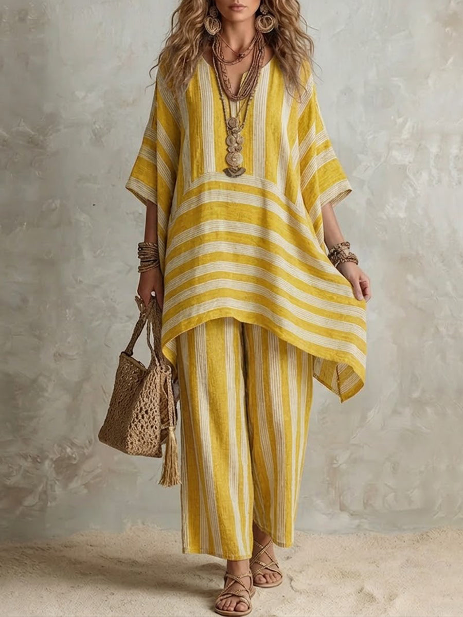 Tweedelige zomerset – Set met tuniek en broek voor dames-Boutique Moda