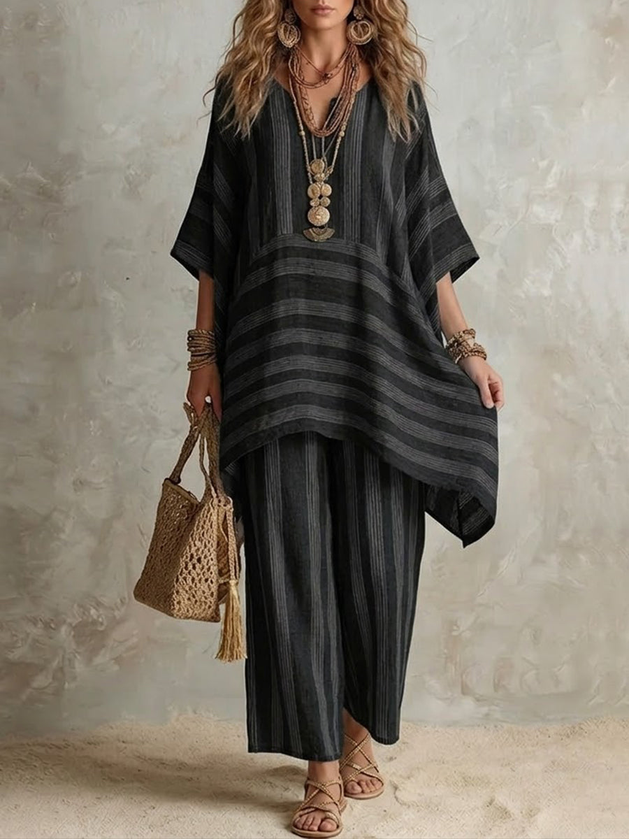 Tweedelige zomerset – Set met tuniek en broek voor dames-Boutique Moda