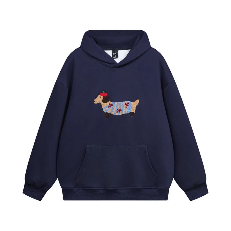 Unisex Hoodie - Relaxed fit pullover hoodie met hondprint-Boutique Moda