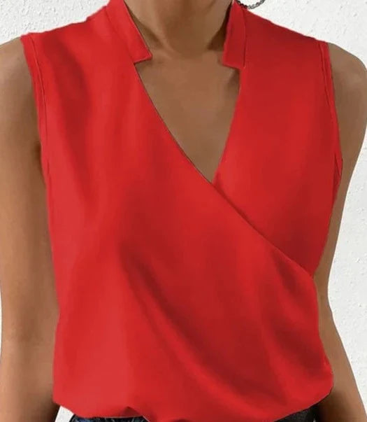 V-hals top | Mouwloos | Elegant | Dames tops voor speciale gelegenheden | Dameskleding-Boutique Moda