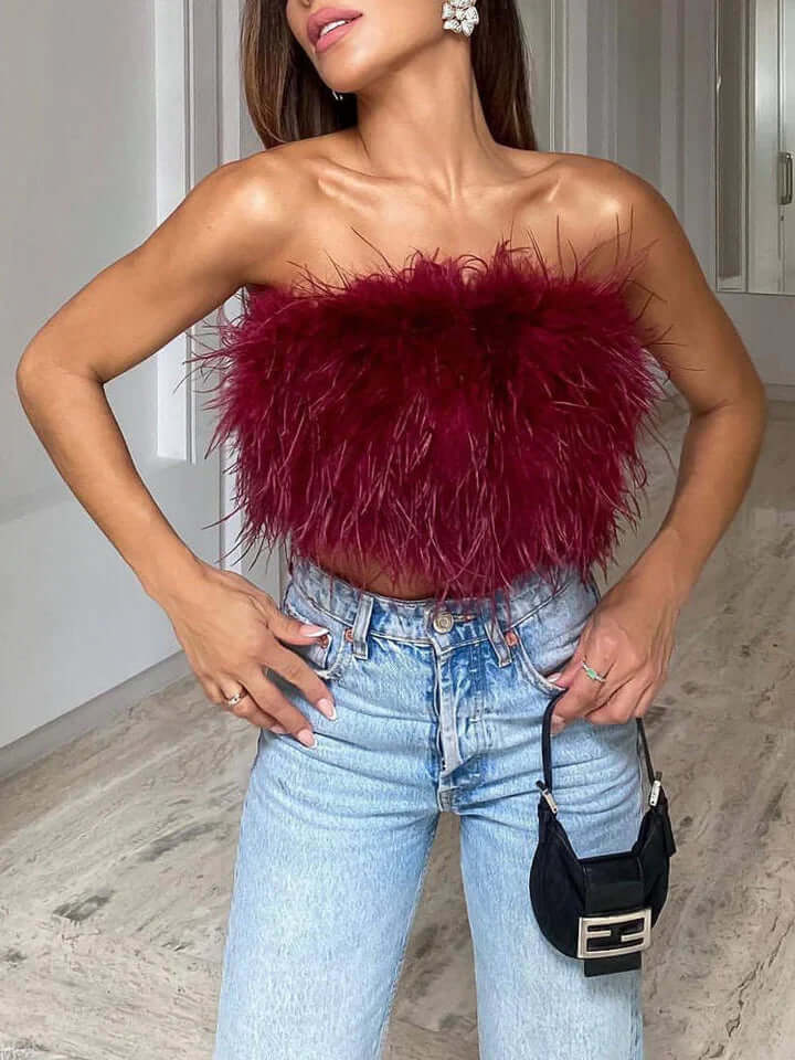 Veren Top - Bandeau - Feest - Strapless Top - Gewas Top-Boutique Moda