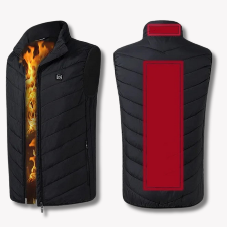 Verwarmd Vest - Warm herenvest met ritssluiting en gewatteerde voering-Boutique Moda
