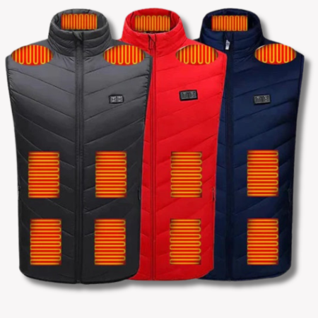Verwarmd Vest - Warm herenvest met ritssluiting en gewatteerde voering-Boutique Moda