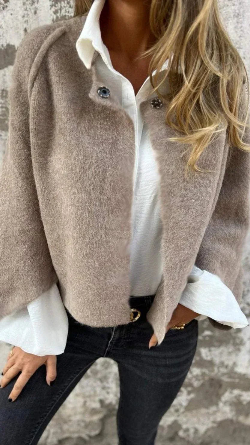 Vestjasje - Los model - Wol - Gebreid vest - Dameskleding-Boutique Moda